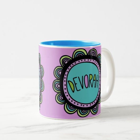 Jewish Gift Coffee Mok-Devorah Tweekleurige Koffiemok (Voorkant rechts)