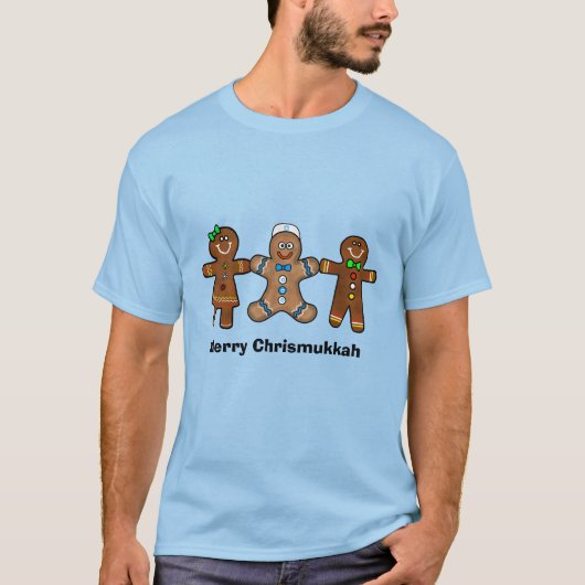 Jewish Gingerbrood Man Chrismukkah T-Shirt (Voorkant)