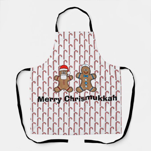 Jewish Gingerbrood Man en Santa Schort (Voorkant)