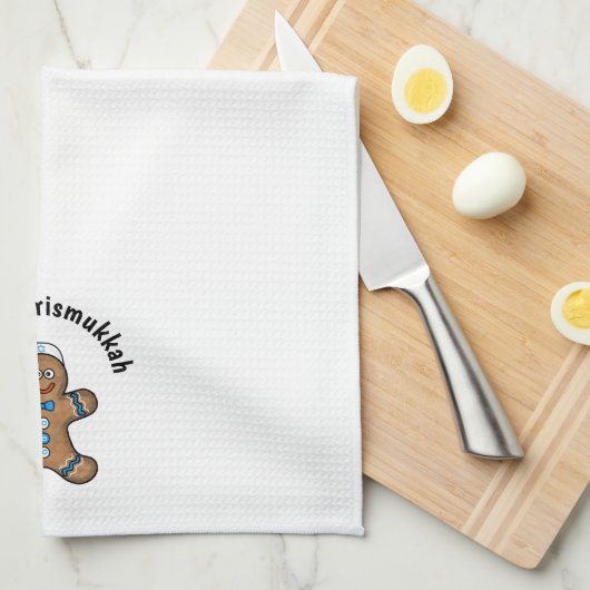 Jewish Gingerbrood Man Kitchen Towel Theedoek (Quarter Fold)