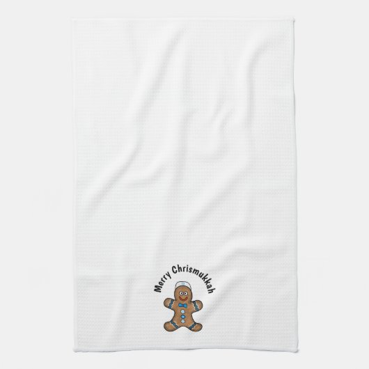 Jewish Gingerbrood Man Kitchen Towel Theedoek (Verticaal)