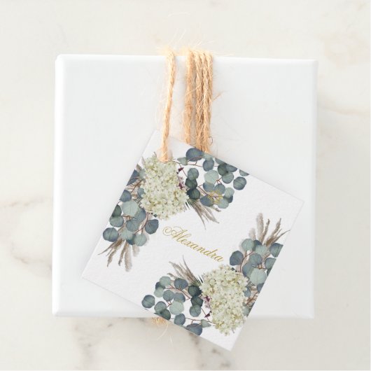 Jewish Girl Baby Naming Floral Gold Bedankjes Labels (In situ)