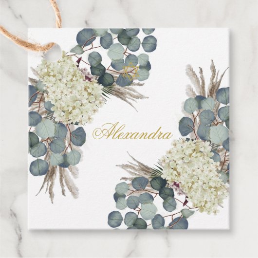 Jewish Girl Baby Naming Floral Gold Bedankjes Labels (Voorkant)