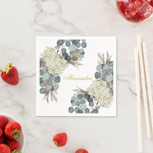 Jewish Girl Baby Naming Floral Gold Servet (Insitu)