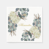 Jewish Girl Baby Naming Floral Gold Servet (Voorkant)