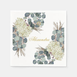 Jewish Girl Baby Naming Floral Gold Servet