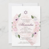 Jewish Girl Baby Naming Fotoroze Roses Kaart (Voorkant)