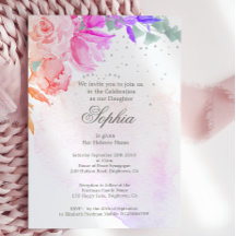 Jewish Girl Baby Naming Paars Lavender Floral