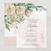 Jewish Girl Baby Naming roze Roses Gold Kaart (Voorkant / Achterkant)