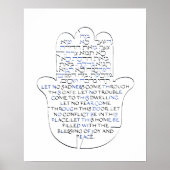 Jewish Hamsa Home Blessing Birkat HaBayit Poster (Voorkant)