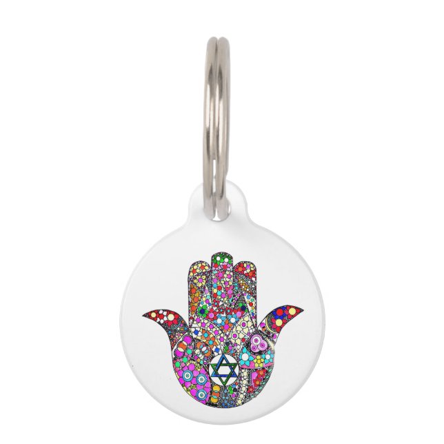 Jewish Hamsa Pet Tag Huisdierpenning (Voorkant)