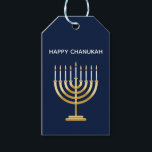 Jewish Hanukkah menorah cadeau Gift Labels Cadeaulabel<br><div class="desc">De joodse menorah-kaarthouder met kaarsen op blauwe achtergrond cadeau label om je cadeau te personaliseren. U kunt aanpassen door de tekst uit te geven of de tekst te verwijderen als u dat verkiest.</div>