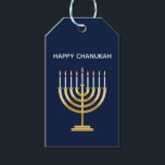 Jewish Hanukkah menorah cadeau Gift Labels Cadeaulabel<br><div class="desc">De joodse menorah-kaarthouder met kaarsen op blauwe achtergrond cadeau label om je cadeau te personaliseren. U kunt aanpassen door de tekst uit te geven of de tekst te verwijderen als u dat verkiest.</div>