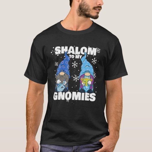 Jewish Hanukkah Menorah Dreidel Gnome Shalom van m T-shirt (Voorkant)