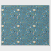 Jewish Happy Hanukkah Menorah & Olive Branches Cadeaupapier (Vlak)