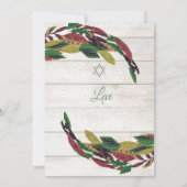 Jewish Hebrew Boy Naming Rustic Kaart (Achterkant)
