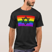 Jewish Hebrew Hanukkah Menorah LGBTQ Gay Pride Fla T-shirt (Voorkant)