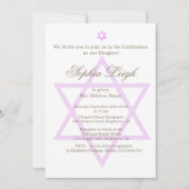 Jewish Hebrew Paars Girl Naming Ceremony Kaart (Voorkant)