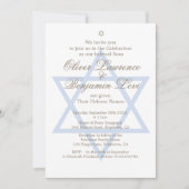 Jewish Hebrew Twin Boys Naming Invitation Kaart (Voorkant)