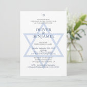 Jewish Hebrew Twin Boys Naming Invitation Kaart (Staand voorkant)
