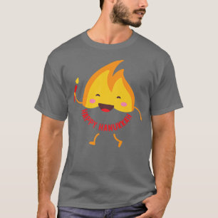 Jewish Holiday Hanukkah Candle Flame Gezegde Happy T-shirt