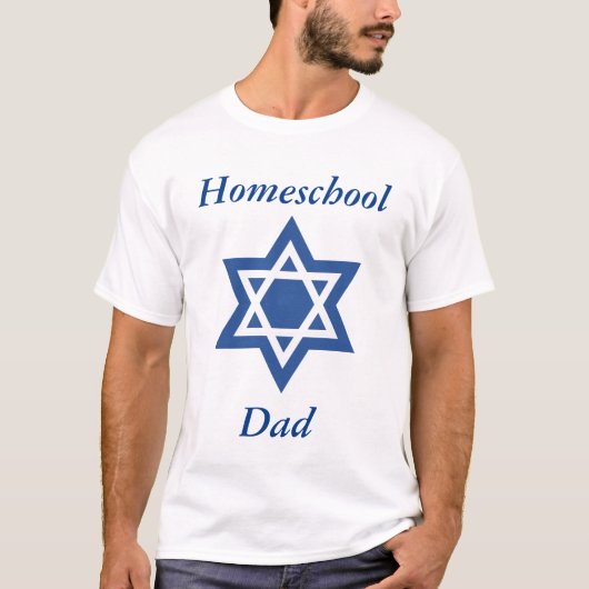 Jewish Homeschool Dad Star van David T-shirt (Voorkant)