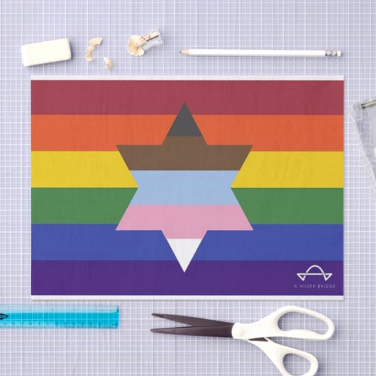 Jewish Inclusive Pride Flag Tissue Paper Tissuepapier (Craft)