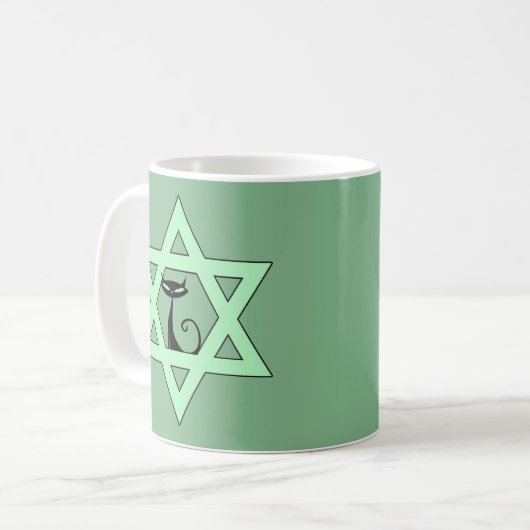 Jewish Kitty Cat Star van David Koffiemok (Voorkant links)
