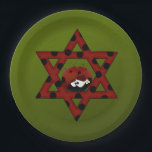 Jewish Ladybug Star van David Papieren Bordje<br><div class="desc">Red Star van David met zwarte pokstippen en een schattig kleine ladybug.</div>