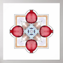 Jewish Luck - Pomegranate, Hamsa, Knoflook