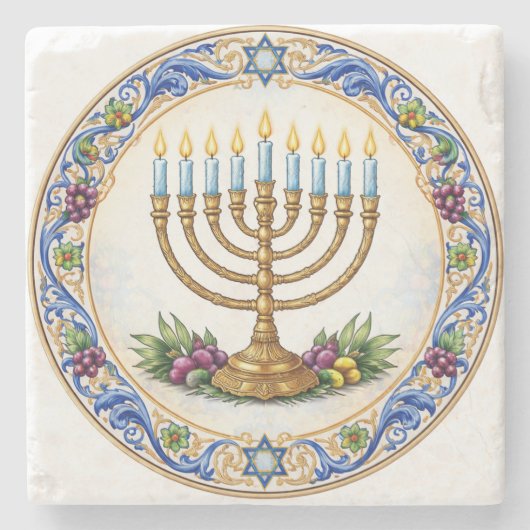 Jewish marble coaster stenen onderzetter (Voorkant)