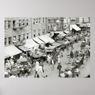 Jewish Market, NYC, 1890 Poster