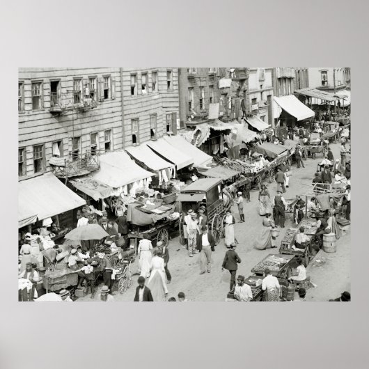 Jewish Market, NYC, 1890 Poster (Voorkant)