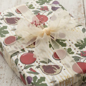 Jewish Mazel Tov Pomegranates, Figs, Honey Bees Cadeaupapier