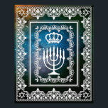 Jewish Menorah Crown Faux Lace Papercut Art print Foto Afdruk<br><div class="desc">Geef deze verbluffende kunstafdruk weer in het lijst van uw keuze. Dit witte faux kant papercut ontwerp kan op om het even welke achtergrondtextuur of kleur van uw het kiezen worden geplaatst.</div>