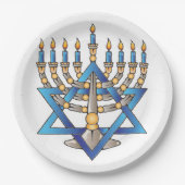 Jewish Menorah Papieren Bordje (Voorkant)