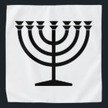 Jewish Menorah (symbool van het jodendom) Bandana<br><div class="desc">Dit ontwerp is een illustratie van een menorah die door joodse mensen wordt gebruikt om de achtdaagse vakantie van de Hanukkah te vieren. De menorah is een negen-vertakt candelabrum dat tijdens de Hanukkah wordt aangestoken. Acht van de negen takken hebben licht (kaarsen of olielampen) dat de acht nachten van de...</div>