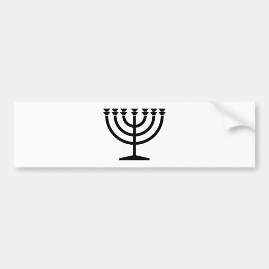 Jewish Menorah (symbool van het jodendom) Bumpersticker (Voorkant)