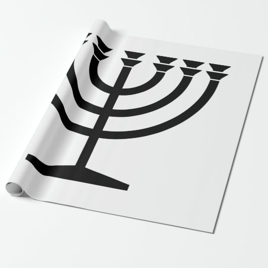 Jewish Menorah (symbool van het jodendom) Cadeaupapier (Uitgerold)