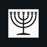 Jewish Menorah (symbool van het jodendom) Canvas Afdruk<br><div class="desc">Dit ontwerp is een illustratie van een menorah die door joodse mensen wordt gebruikt om de achtdaagse vakantie van de Hanukkah te vieren. De menorah is een negen-vertakt candelabrum dat tijdens de Hanukkah wordt aangestoken. Acht van de negen takken hebben licht (kaarsen of olielampen) dat de acht nachten van de...</div>