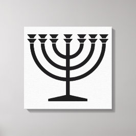 Jewish Menorah (symbool van het jodendom) Canvas Afdruk