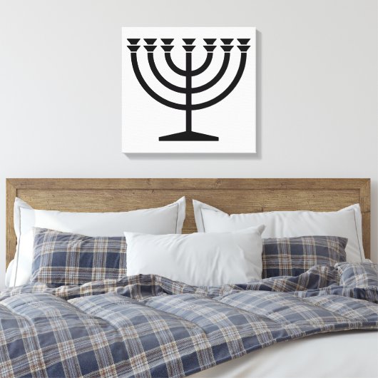 Jewish Menorah (symbool van het jodendom) Canvas Afdruk (Insitu (Slaapkamer))