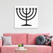 Jewish Menorah (symbool van het jodendom) Canvas Afdruk (Insitu (Woonkamer))
