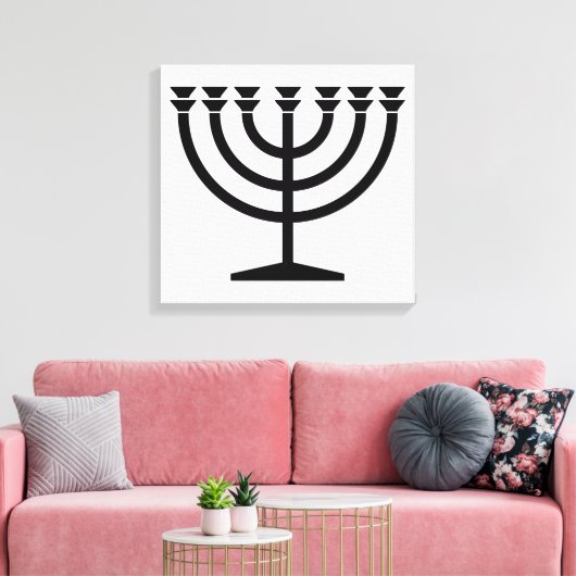 Jewish Menorah (symbool van het jodendom) Canvas Afdruk (Insitu (Woonkamer))