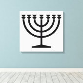 Jewish Menorah (symbool van het jodendom) Canvas Afdruk (Insitu (Houten vloer))