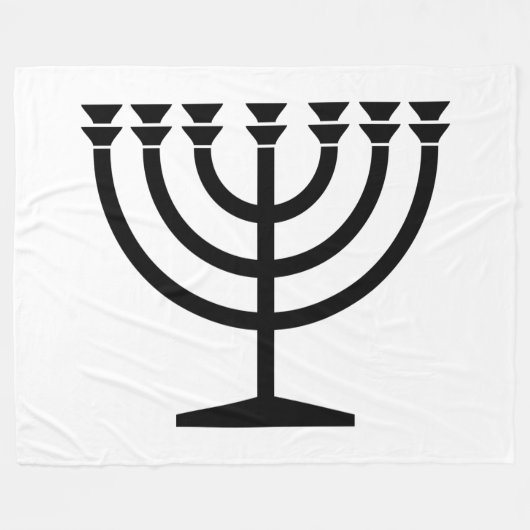 Jewish Menorah (symbool van het jodendom) Fleece Deken (Voorkant (Horizontaal))