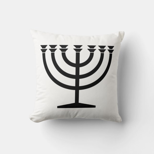 Jewish Menorah (symbool van het jodendom) Kussen (Voorkant)