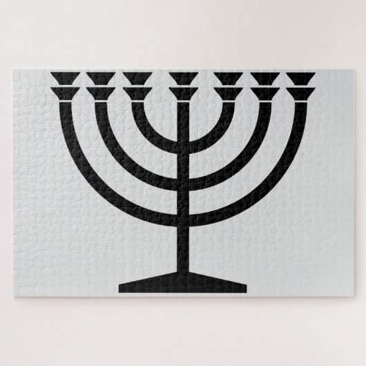 Jewish Menorah (symbool van het jodendom) Legpuzzel (Horizontaal)
