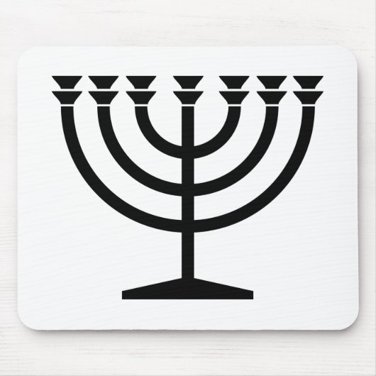 Jewish Menorah (symbool van het jodendom) Muismat (Voorkant)