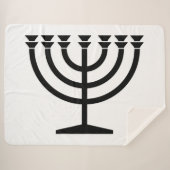 Jewish Menorah (symbool van het jodendom) Sherpa Deken (Voorkant (horizontaal))